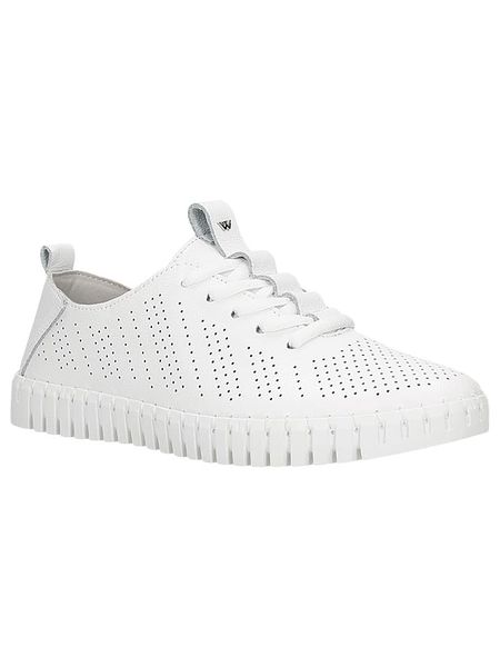 Wojas Skórzane sneakersy w kolorze białym rozmiar: 41. Białe trampki Wojas, bez wzorów, ze skóry, bez zapięcia. Za 259.95 zł.