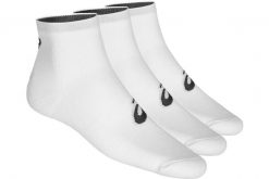Skarpetki sportowe dla dorosłych Asics 3PPK Quarter Sock. Białe skarpety Asics, bez wzorów, z materiału. Za 49.99 zł.