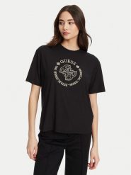 Guess T-Shirt V5YI05 KCOA2 Czarny Regular Fit. Czarne t-shirty Guess, xs, z aplikacjami, z wiskozy, bez kołnierzyka, bez ramiączek. Za 199.99 zł.