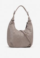 Szara Torebka Hobo na Ramię z Frędzlami Evadoria. Szare torby na ramię Renee, bez wzorów, z jeansu, na ramię, bez dodatków. W wyprzedaży za 74.99 zł.