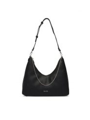Calvin Klein Torebka Emblem Hw Pebble Shoulder Bag LV04F3495G Czarny. Czarne torebki klasyczne Calvin Klein, bez wzorów, ze skóry, bez dodatków. Za 569.99 zł.