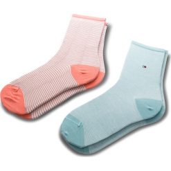 Skarpety Wysokie Damskie TOMMY HILFIGER - 383001001 Coral Combo 626. Brązowe skarpety TOMMY HILFIGER, bez wzorów, z bawełny. Za 49.99 zł.