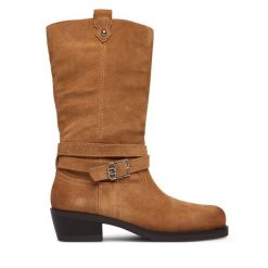 Kozaki Liu Jo. Brązowe kozaki Liu Jo, bez obcasa, na słupku, bez zapięcia. Za 1,069.00 zł.