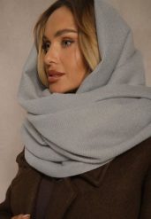 Ciemnoszary Szalik z Bawełny i Wiskozy o Klasycznym Fasonie z Frędzlami Vetirosa. Szare szaliki Renee, bez wzorów, z bawełny, klasyczne. Za 39.99 zł.