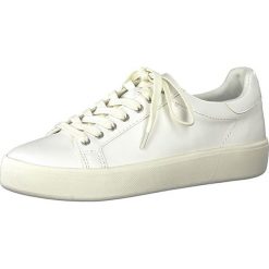 Sneakersy w kolorze białym. Białe trampki Tamaris, bez wzorów, bez zapięcia. W wyprzedaży za 96.95 zł.