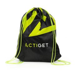 Worek plecak na buty odzież sportową torba ze ściągaczem na trening 20 L. Czarna torby na ramię ACTIGET, bez wzorów, z materiału, klasyczne, przez ramię, bez dodatków. Za 6.95 zł.