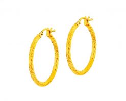 Złote kolczyki - koła, 24 mm. Żółte kolczyki Apart, złote. Za 699.00 zł.