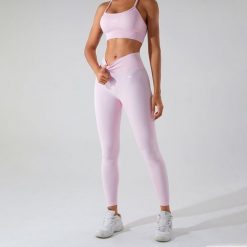 Legginsy Sculpt Scrunch - Jasnoróżowy. Czerwone legginsy JOY STUDIO, l, bez wzorów, z materiału, z podwyższonym stanem, długie. Za 213.00 zł.