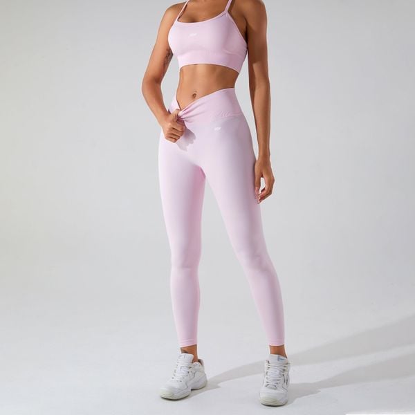 Legginsy Sculpt Scrunch - Jasnoróżowy. Czerwone legginsy JOY STUDIO, l, bez wzorów, z materiału, z podwyższonym stanem, długie. Za 213.00 zł.