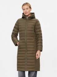 Tommy Hilfiger Płaszcz zimowy Feminine WW0WW39861 Khaki Regular Fit. Brązowe płaszcze TOMMY HILFIGER, na zimę, s, bez wzorów, z syntetyku, bez kaptura. Za 979.99 zł.