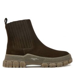 Sztyblety Weekend Max Mara. Brązowe botki Weekend Max Mara, bez wzorów, bez obcasa, na płaskiej podeszwie, bez zapięcia. Za 1,509.00 zł.