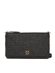 PINKO Torebka Flat Horizontal Mini PE 25 PCPL 104277 A2CF Czarny. Czarne listonoszki Pinko, bez wzorów, z tworzywa sztucznego, bez dodatków. Za 469.99 zł.