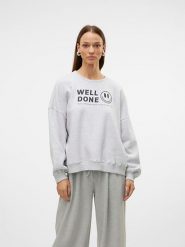Vero Moda Bluza w kolorze szarym rozmiar: L. Szare bluzy Vero Moda, l, bez wzorów, bez kaptura. Za 88.02 zł.