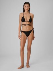 4F Dół od bikini damski - czarny XL. Czarne szorty 4f, bez wzorów, z materiału, eleganckie. Za 49.99 zł.