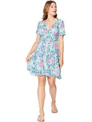 Aller Simplement Sukienka w kolorze błękitno-różowym rozmiar: 42. Niebieskie sukienki Aller Simplement, bez wzorów, z tkaniny, bez kołnierzyka, bez ramiączek, mini. Za 56.99 zł.