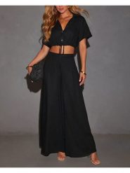 Milan Kiss Spodnie w kolorze czarnym rozmiar: M. Czarne spodnie materiałowe Milan Kiss, na co dzień, m, bez wzorów, z materiału. Za 130.99 zł.