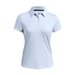Damska koszulka polo Under Armour Playoff. Niebieskie bluzki Under Armour, bez wzorów, bez kołnierzyka, bez ramiączek. Za 294.50 zł.