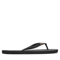 Japonki Roxy. Czarne klapki Roxy, bez wzorów, bez obcasa. Za 59.99 zł.
