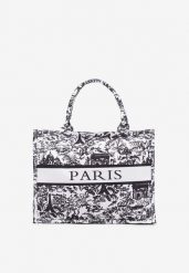 Czarna Torebka Shopper Ozdobiona Napisem Aliravi. Czarne shopper Born2be, bez wzorów, z jeansu, biznesowe, z nadrukiem, bez dodatków. W wyprzedaży za 46.74 zł.