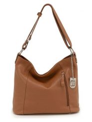 Lucca Baldi Skórzana torebka "Vercelli" w kolorze jasnobrązowym rozmiar: onesize. Brązowe torby na ramię Lucca Baldi, bez wzorów, z materiału, na ramię, bez dodatków. Za 304.99 zł.