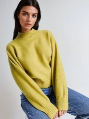 Monki Sweter w kolorze limonkowym rozmiar: M. Zielone swetry Monki, m, bez wzorów, bez ramiączek. Za 48.95 zł.