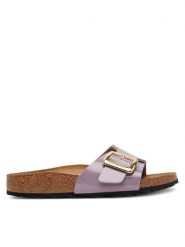 Birkenstock Klapki Catalina Cushion Buckle 1029389 Różowy. Czerwone klapki Birkenstock, bez wzorów, ze skóry, bez obcasa. Za 399.99 zł.