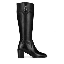 Kozaki Sergio Bardi. Czarne kozaki Sergio Bardi, bez obcasa, na słupku, bez zapięcia. Za 349.99 zł.