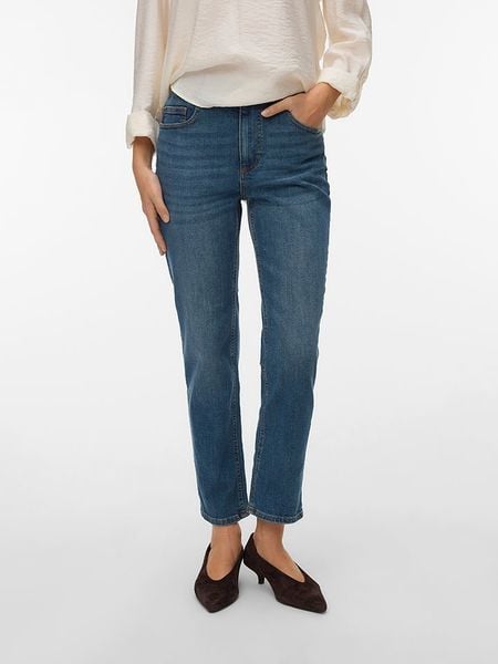 Vero Moda Dżinsy - Regular fit - w kolorze granatowym rozmiar: S/L32. Niebieskie jeansy Vero Moda, l, bez wzorów. Za 72.95 zł.