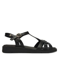 Sandały Pikolinos. Czarne sandały Pikolinos, bez wzorów, bez obcasa, na płaskiej podeszwie, bez zapięcia. Za 559.99 zł.