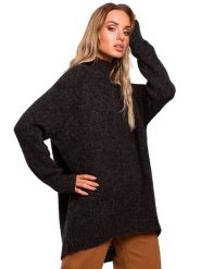 Made of emotion Golf w kolorze antracytowym rozmiar: S/M. Czarne golfy Made Of Emotion, m, bez wzorów, ze splotem, bez ramiączek. Za 135.49 zł.