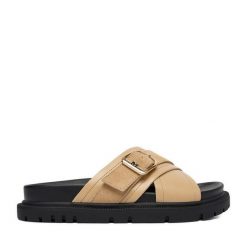 Klapki MEXX. Brązowe klapki Mexx, bez wzorów, bez obcasa. Za 249.99 zł.