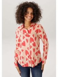 Aniston Bluzka w kolorze koralowo-jasnoróżowym rozmiar: 48. Różowe bluzki Aniston, bez wzorów, z wiskozy, bez kołnierzyka, bez ramiączek. Za 130.99 zł.