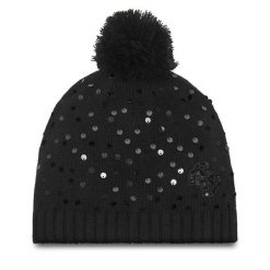 Czapka Guess. Czarne czapki Guess, z aplikacjami. Za 199.99 zł.