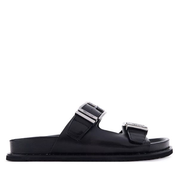 Klapki Tamaris. Czarne klapki Tamaris, bez wzorów, bez obcasa. Za 296.99 zł.