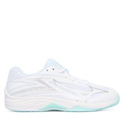 Buty halowe Mizuno. Białe obuwie sportowe Mizuno, bez zapięcia. Za 419.99 zł.