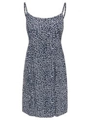 ONLY Sukienka letnia Liana 15375233 Granatowy Standard Fit. Niebieskie sukienki Only, na lato, s, bez wzorów, z wiskozy, bez kołnierzyka, bez ramiączek. Za 119.99 zł.