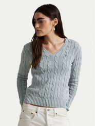 Polo Ralph Lauren Sweter 211935305006 Błękitny Slim Fit. Niebieskie swetry Polo Ralph Lauren, l, bez wzorów, z bawełny, bez ramiączek. Za 429.99 zł.