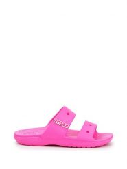 Crocs Klapki "Classic" w kolorze różowym rozmiar: 38/39. Różowe klapki Crocs, bez wzorów, bez obcasa. Za 88.02 zł.