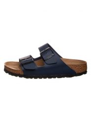 Birkenstock Klapki "Arizona" w kolorze granatowym rozmiar: 41. Niebieskie klapki Birkenstock, bez wzorów, z otwartym noskiem, bez obcasa. Za 274.10 zł.