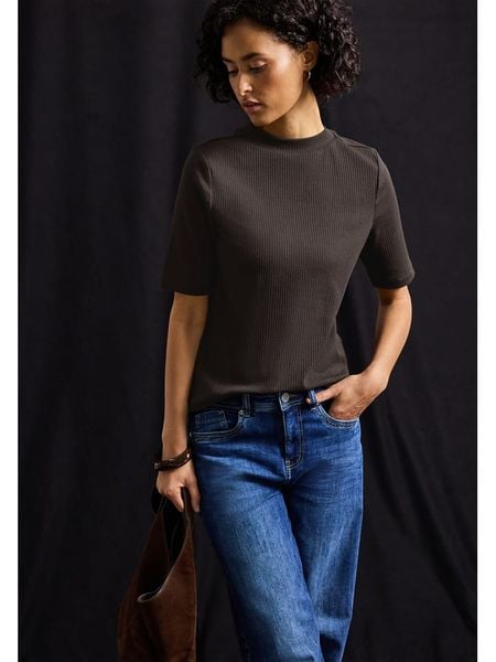 Cecil Koszulka w kolorze ciemnobrązowym rozmiar: 38. Brązowe bluzki Cecil, bez wzorów, z bawełny, bez kołnierzyka, bez ramiączek. Za 74.46 zł.