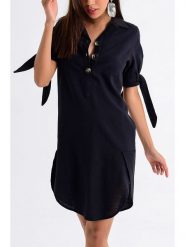 So You Sukienka w kolorze czarnym rozmiar: XL. Czarne sukienki So You, na co dzień, xl, bez wzorów, z wiskozy, bez kołnierzyka, bez ramiączek, midi, proste. Za 123.25 zł.