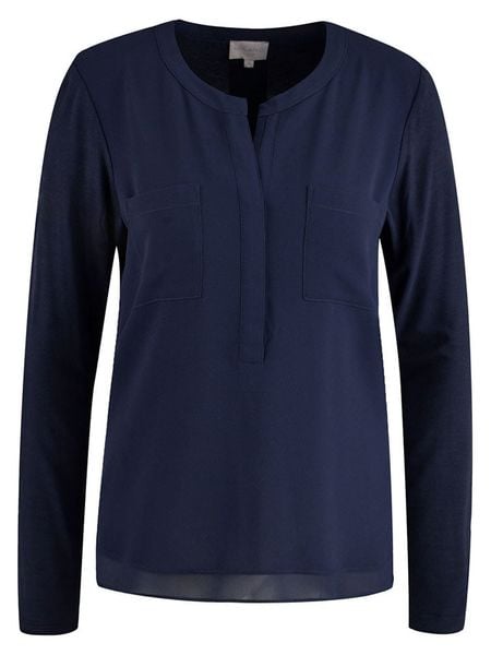 Milano Italy Bluzka w kolorze granatowym rozmiar: XS. Niebieskie bluzki Milano Italy, xs, bez wzorów, z wiskozy, bez kołnierzyka, bez ramiączek. Za 126.99 zł.