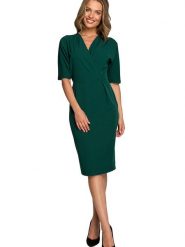 Stylove Sukienka w kolorze zielonym rozmiar: L. Zielone sukienki Stylove, l, bez wzorów, bez kołnierzyka, bez ramiączek, midi. Za 184.46 zł.
