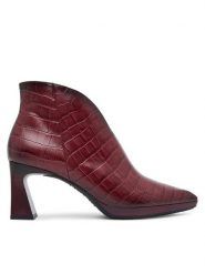 Hispanitas Botki HI254270 Bordowy. Czerwone botki Hispanitas, bez wzorów, ze skóry, bez obcasa, na słupku, bez zapięcia. Za 729.99 zł.