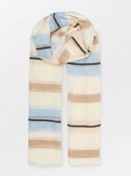 Becksöndergaard Szal "Cowea" w kolorze kremowo-beżowo-błękitnym - 180 x 90 cm rozmiar: onesize. Brązowe szaliki Becksöndergaard, bez wzorów, z bawełny. Za 86.99 zł.