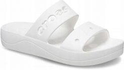 Klapki Dla Dorosłych Crocs Baya Platform. Białe klapki Crocs, bez wzorów, z materiału, bez obcasa. Za 139.99 zł.