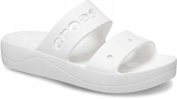 Klapki Dla Dorosłych Crocs Baya Platform. Brązowe klapki Crocs, bez wzorów, z materiału, bez obcasa. Za 139.99 zł.
