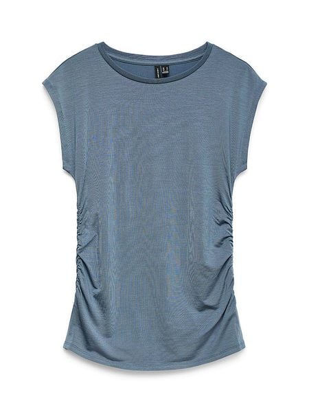 Vero Moda Koszulka w kolorze niebieskim rozmiar: M. Niebieskie bluzki Vero Moda, m, bez wzorów, bez kołnierzyka, bez ramiączek. Za 75.69 zł.