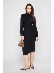 C& Jo Sukienka dzianinowa w kolorze czarnym rozmiar: 38. Czarne sukienki C& Jo, na co dzień, bez wzorów, z dzianiny, klasyczne, bez kołnierzyka, bez ramiączek, midi, proste. Za 135.49 zł.