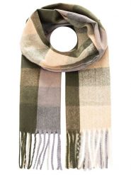 Zwillingsherz Szal w kolorze beżowo-szaro-oliwkowym rozmiar: onesize. Brązowe szaliki Zwillingsherz, bez wzorów, z materiału. Za 82.99 zł.